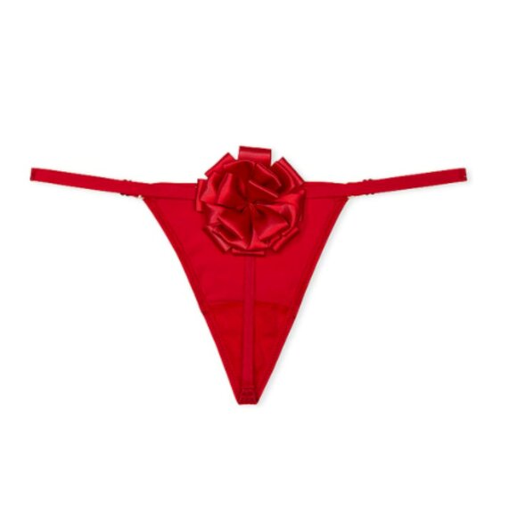 Victoria's Secret Tied with a Bow V String Panty XL New Women Thong Red VS - Picture 1 of 9